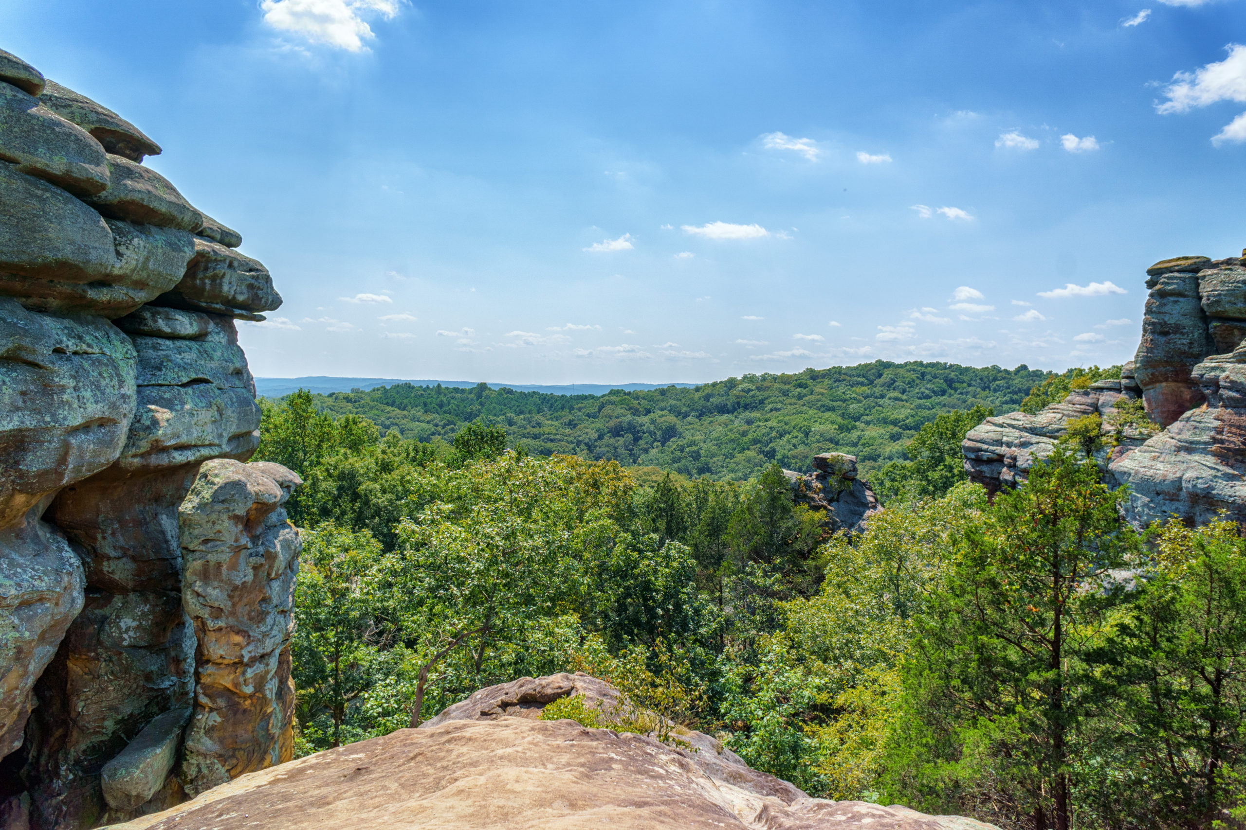 A view of the Devil's Smokestack and Camel Rock at Garden of the Gods in Southern Illinois.